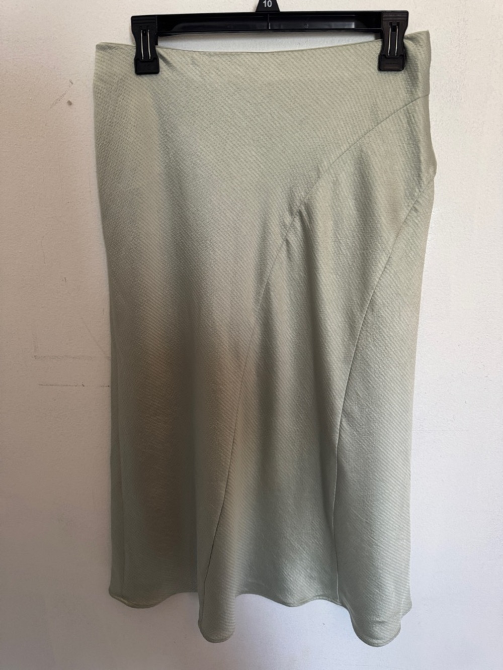 Lauren Ralph Lauren Satin Midi Skirt Sage Green Bias Cut Size 8